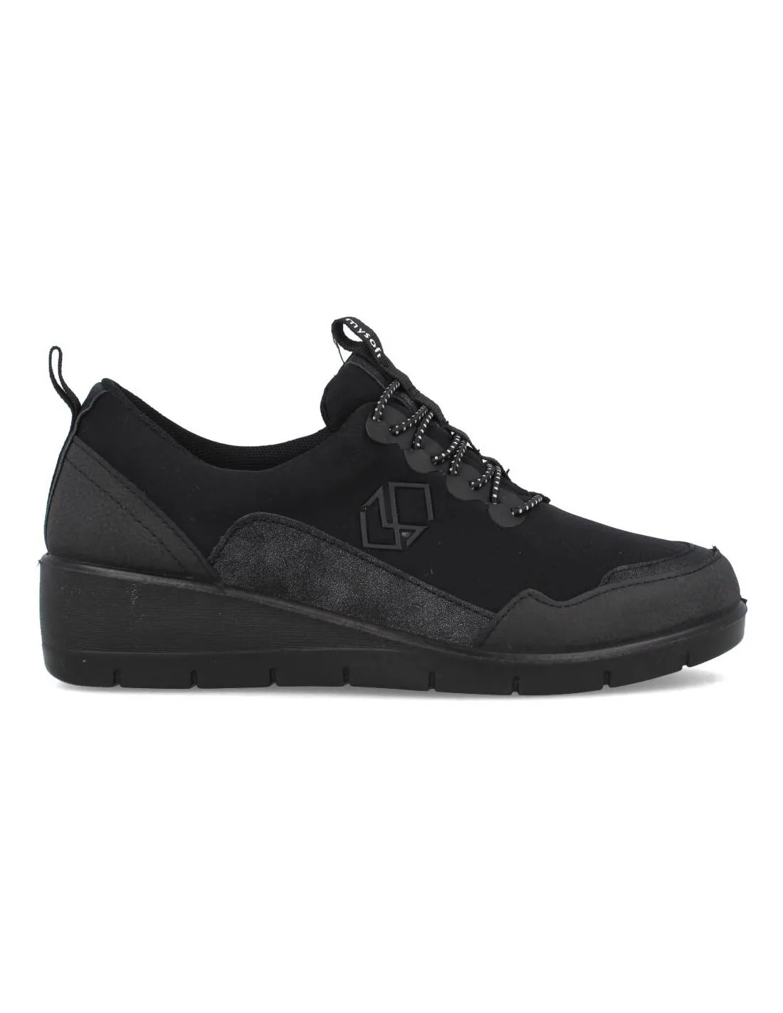 MYSOFT  SNEAKER MEMORYFOAM ELáSTICOS NEGRO