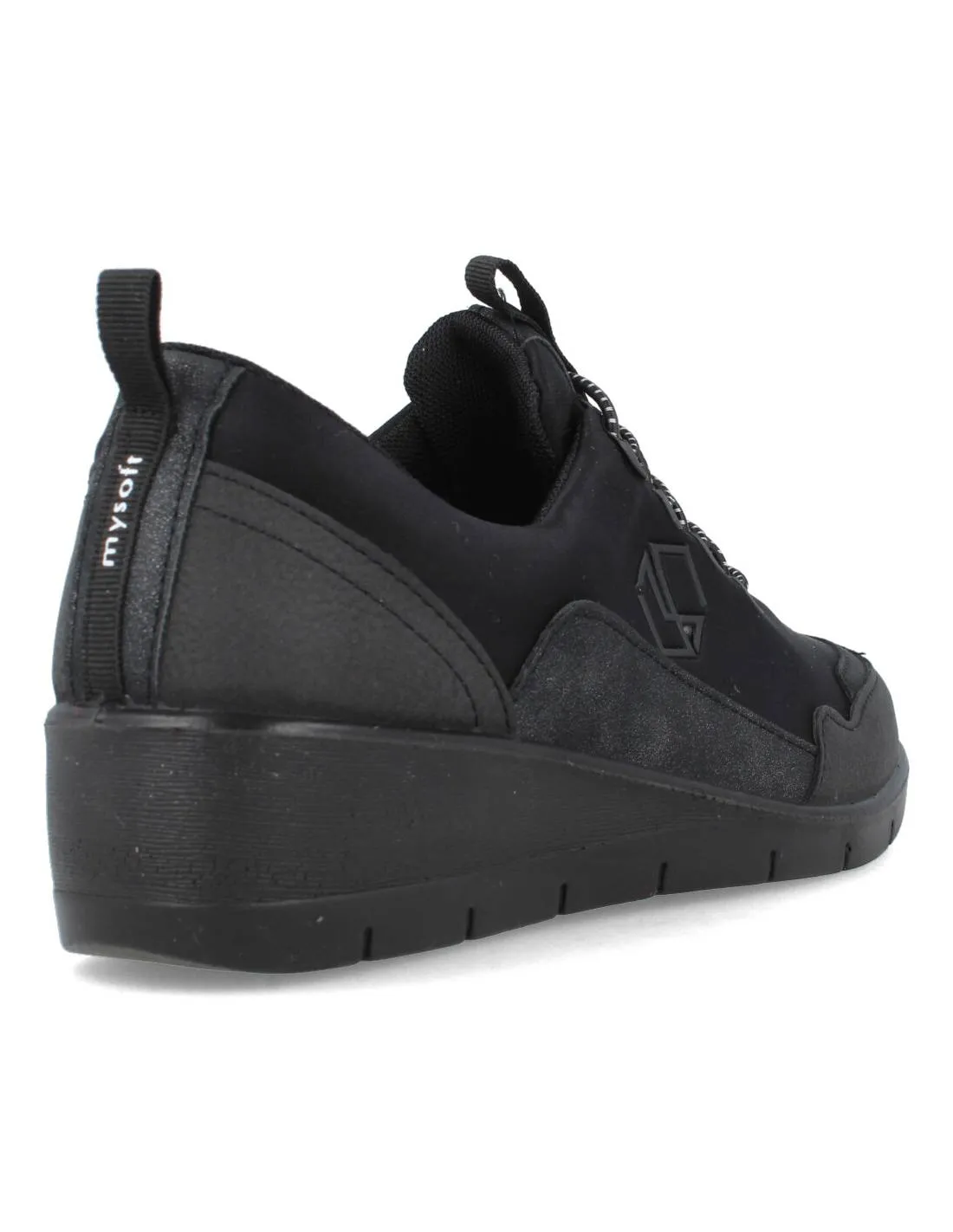 MYSOFT  SNEAKER MEMORYFOAM ELáSTICOS NEGRO