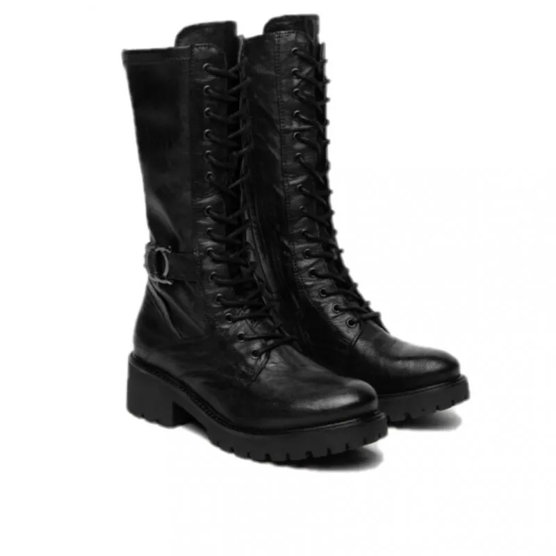 NERO GIARDINI 14270D Negro Media bota militar cordones militar mujer