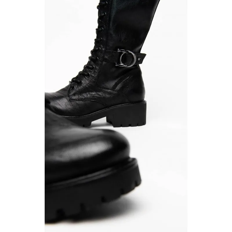 NERO GIARDINI 14270D Negro Media bota militar cordones militar mujer
