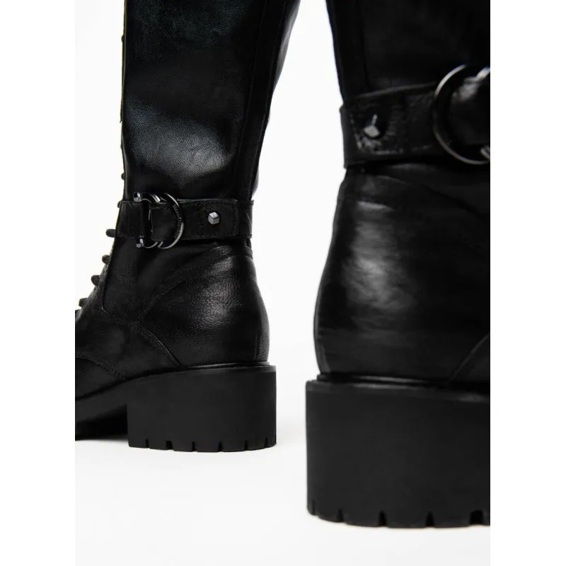 NERO GIARDINI 14270D Negro Media bota militar cordones militar mujer
