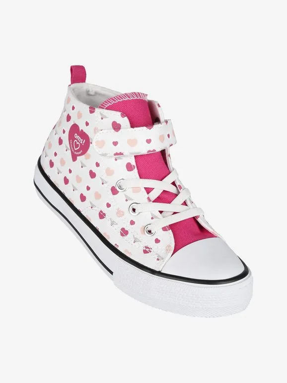 Original Marines Zapatillas altas para niñas con corazones y lágrimas.
