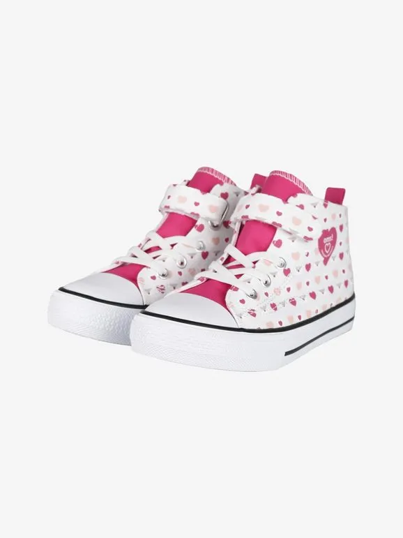 Original Marines Zapatillas altas para niñas con corazones y lágrimas.