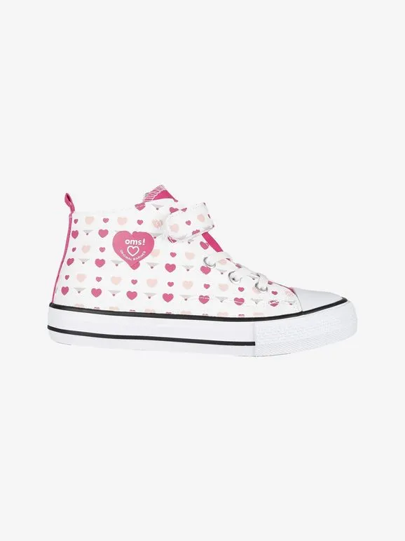 Original Marines Zapatillas altas para niñas con corazones y lágrimas.