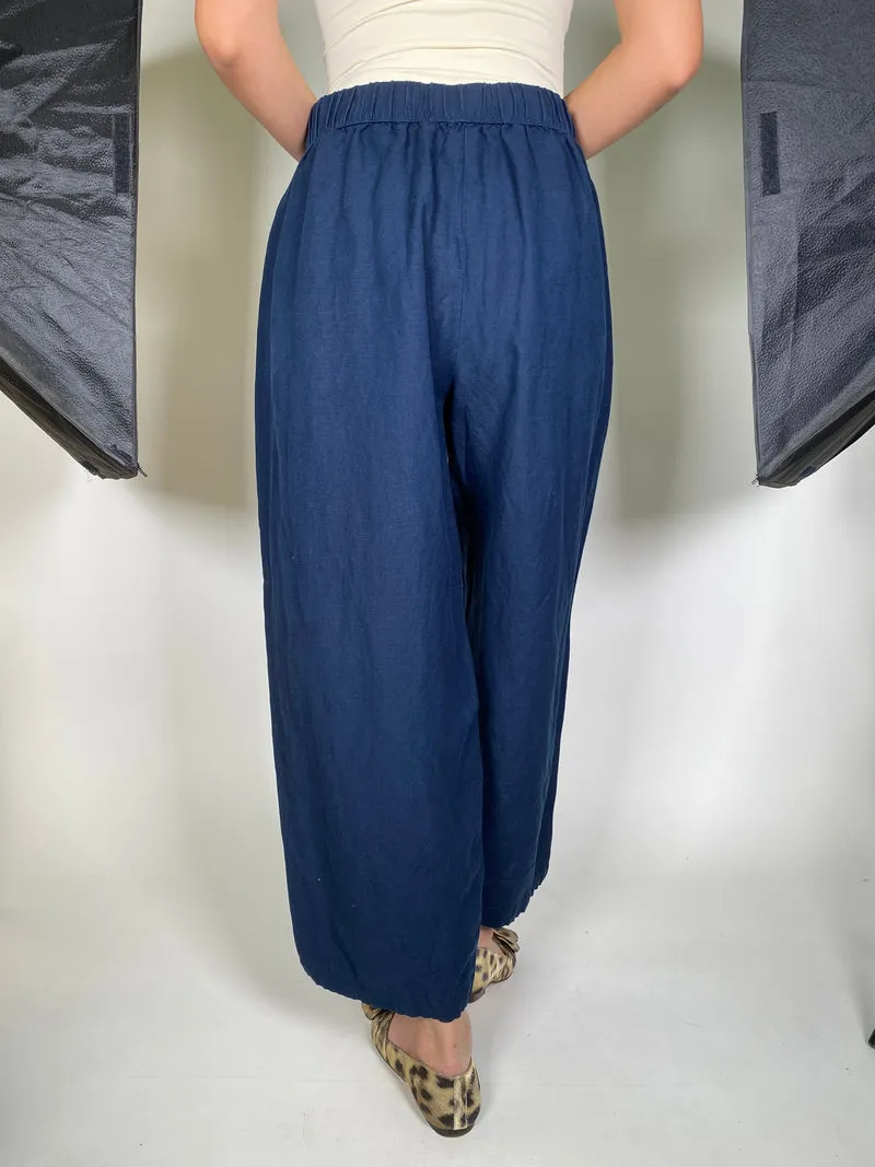 OYSHO Pantalón Lino Azul