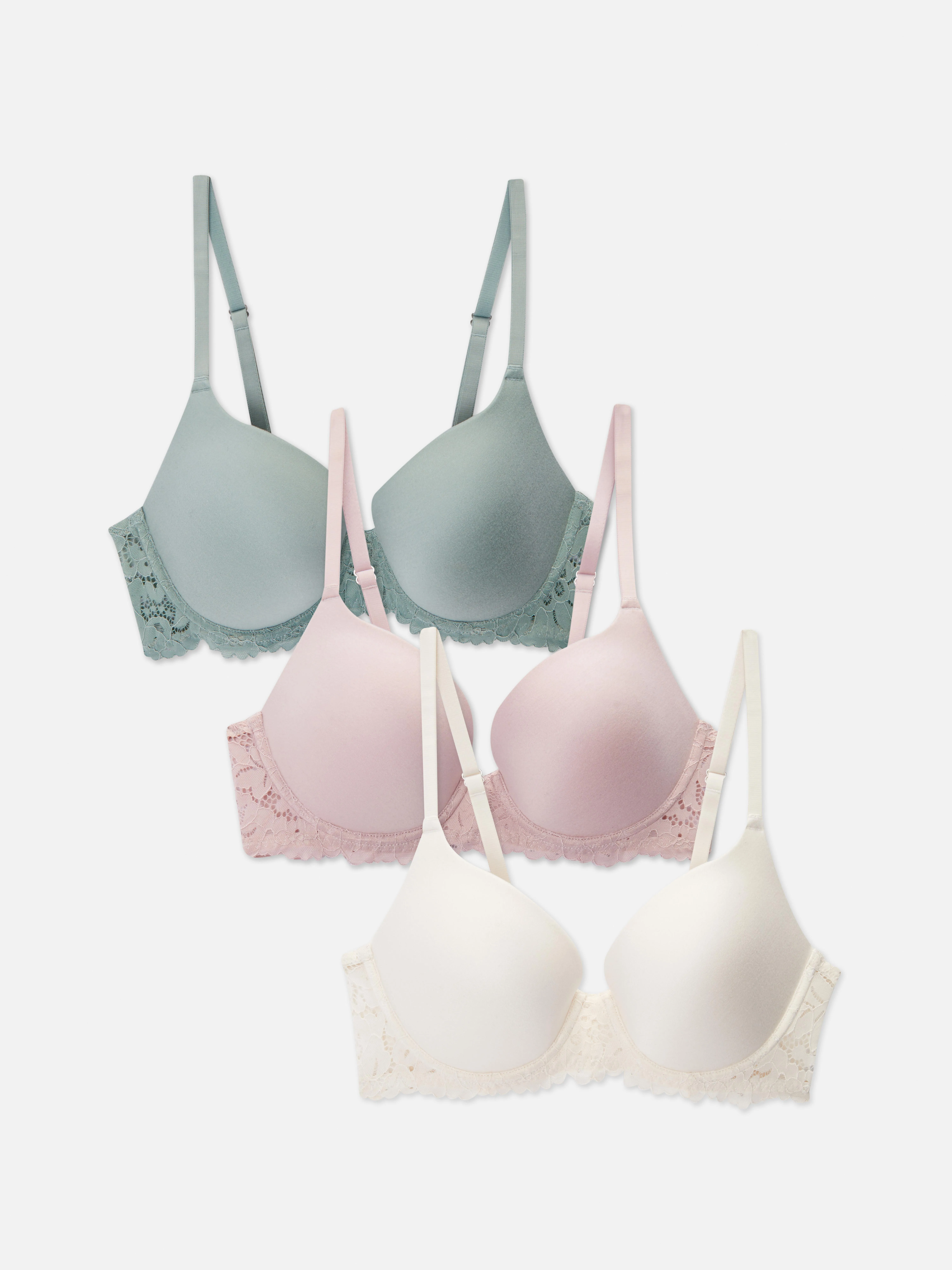 Pack de 3 pares de sujetadores invisibles con encaje
