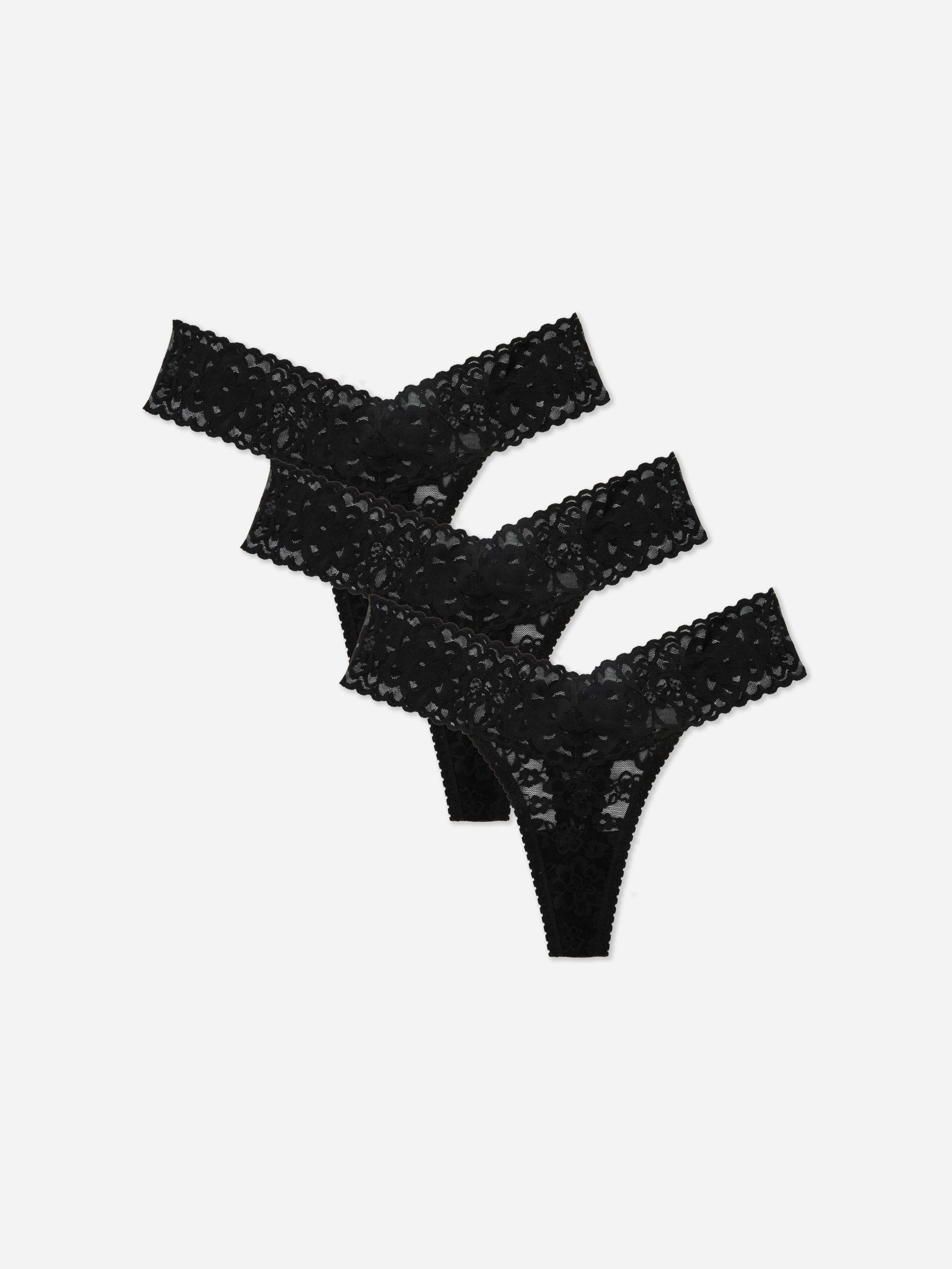 Pack de 3 tangas básicos bandeau con encaje