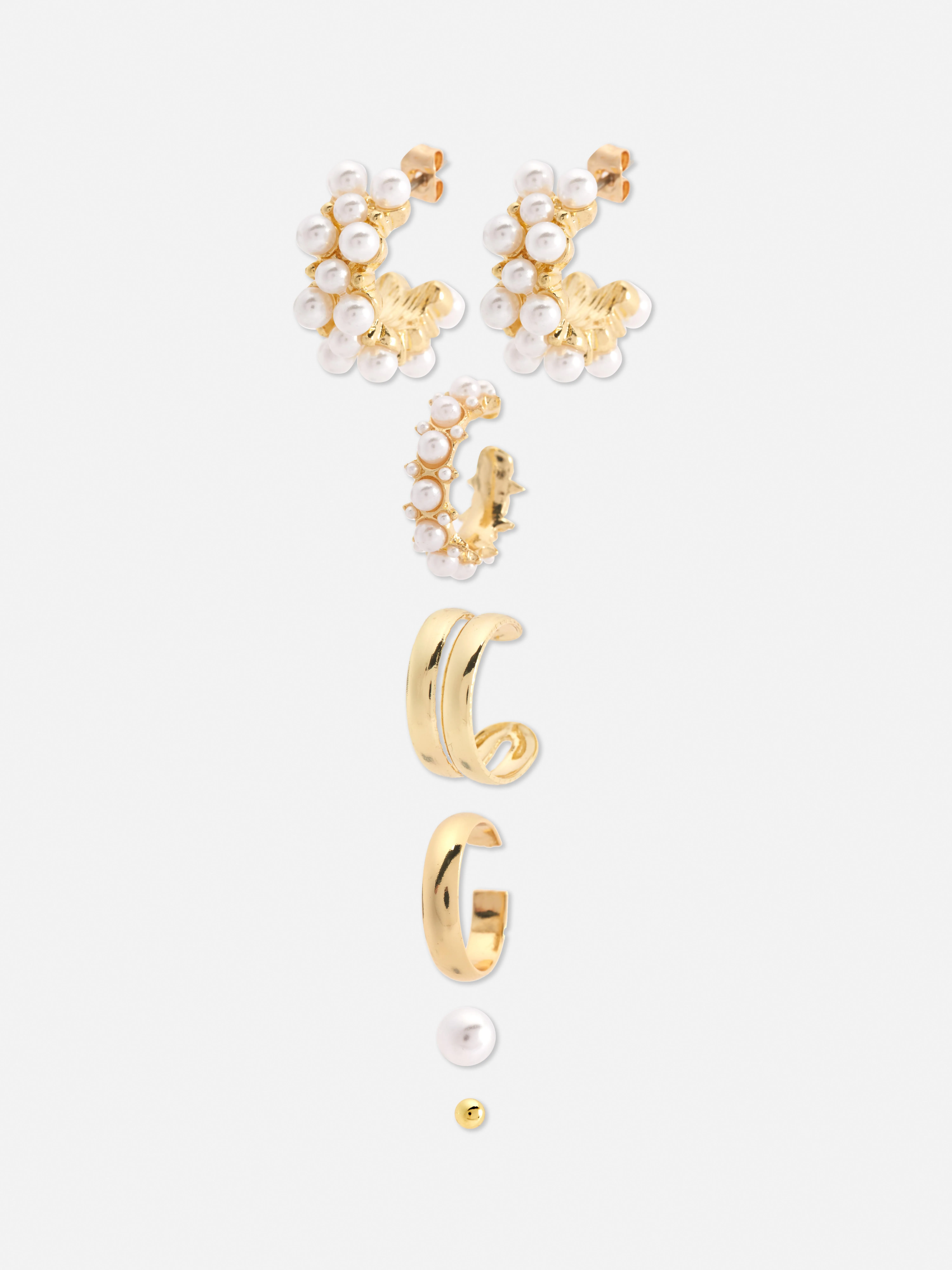 Pack de 6 pendientes con perlas sintéticas