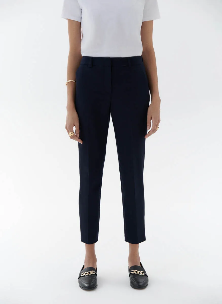 PALLAN  PANTALóN PITILLO DE MEZCLA DE LINO EN AZUL