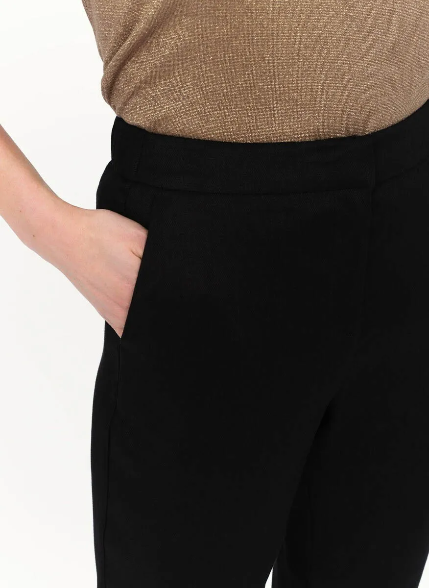PALLAN  PANTALóN PITILLO DE MEZCLA DE LINO EN NEGRO