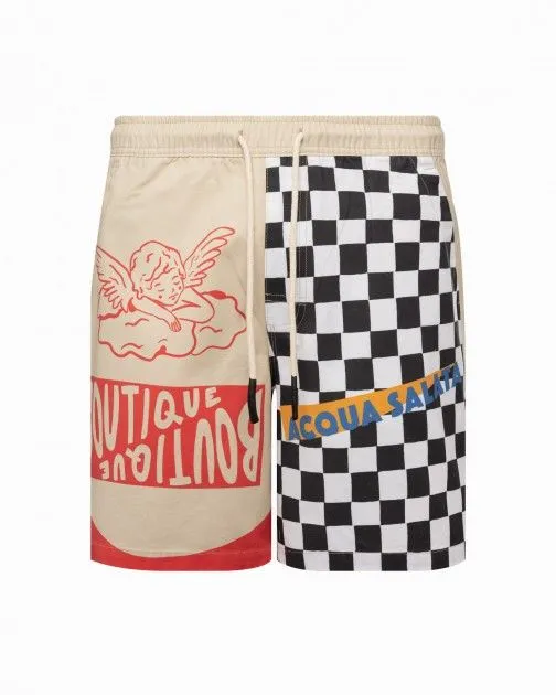 Pantalones cortos elásticos OAS Chess Angel Canvas Beige