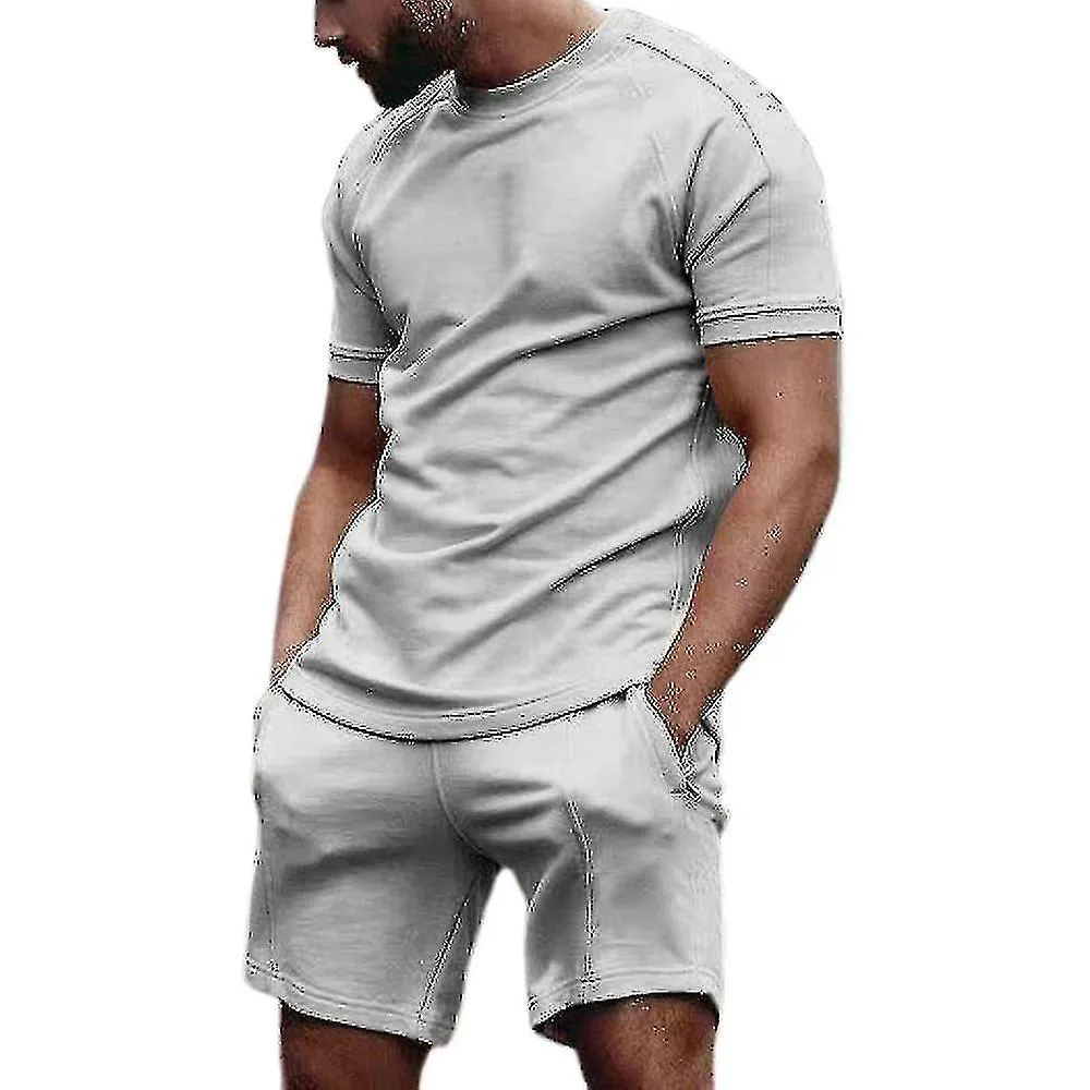 Pantalones cortos lisos para hombres conjunto de chándal atuendo de ropa deportiva
