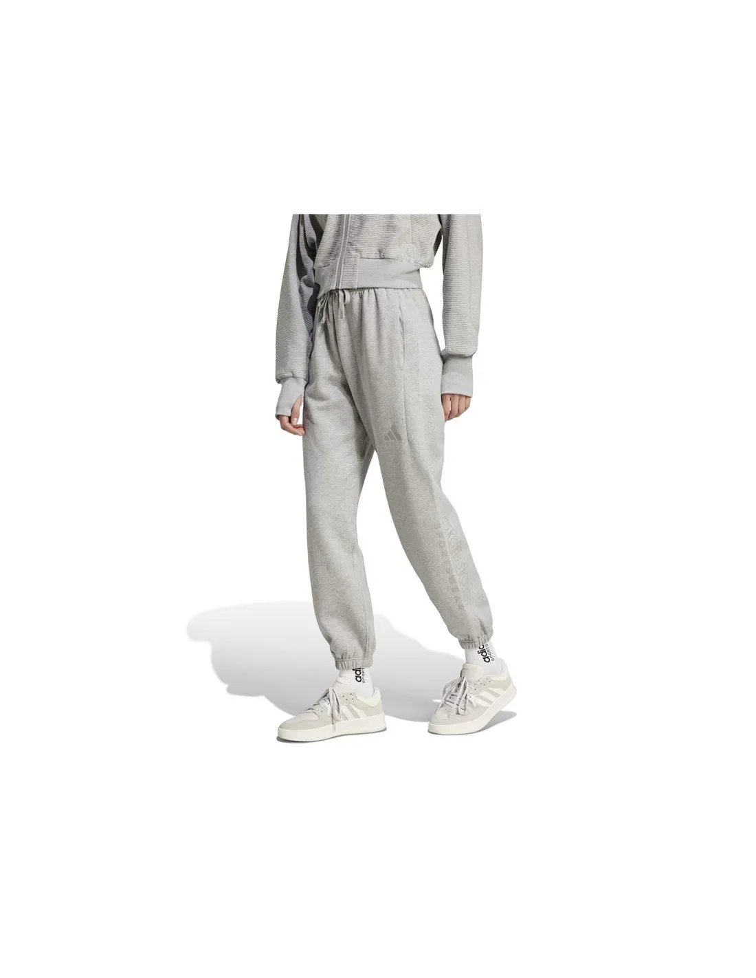 Pantalón adidas All Szn Fleece Graphic Loose Mujer Gris