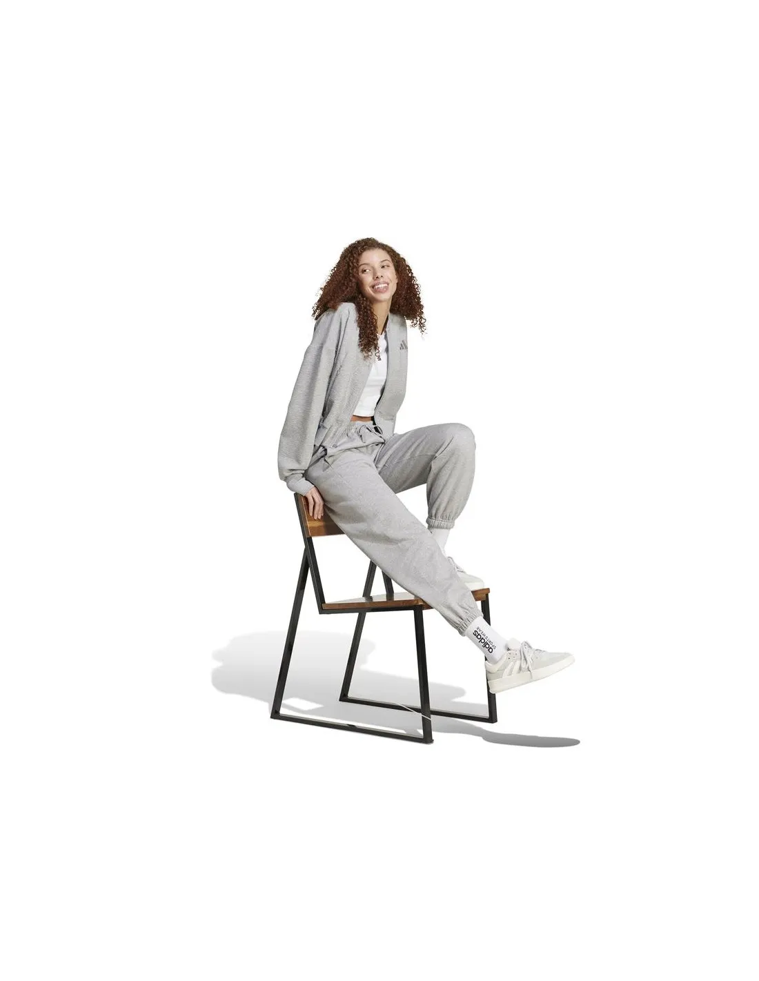 Pantalón adidas All Szn Fleece Graphic Loose Mujer Gris