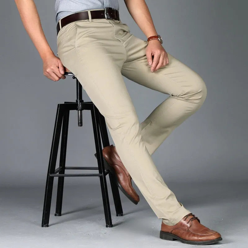 Pantalón Casual De Tela (Spandex) Para Hombre