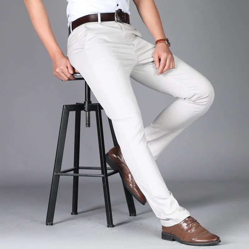 Pantalón Casual De Tela (Spandex) Para Hombre
