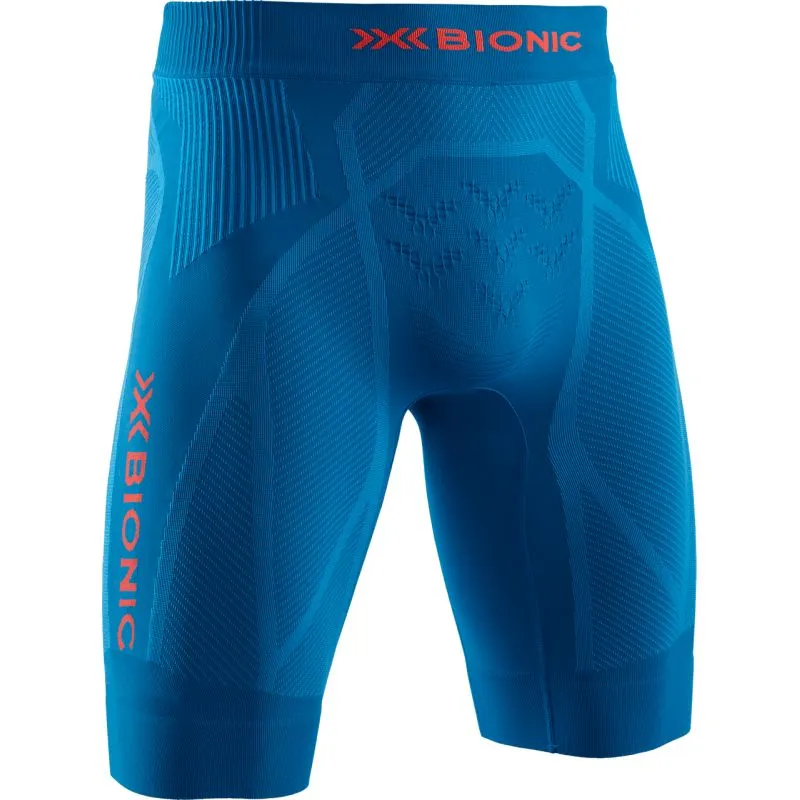 PANTALóN CORTO DE RUNNING XBIONIC THE TRICK 4.0 PARA HOMBRE (AZUL TURQUESA/NARANJA KURKUMA)