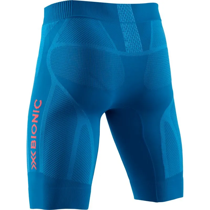 PANTALóN CORTO DE RUNNING XBIONIC THE TRICK 4.0 PARA HOMBRE (AZUL TURQUESA/NARANJA KURKUMA)
