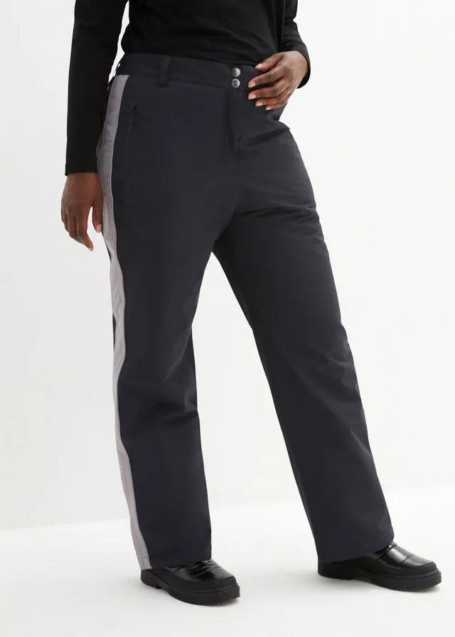 Pantalón térmico funcional con detalles reflectantes Negro