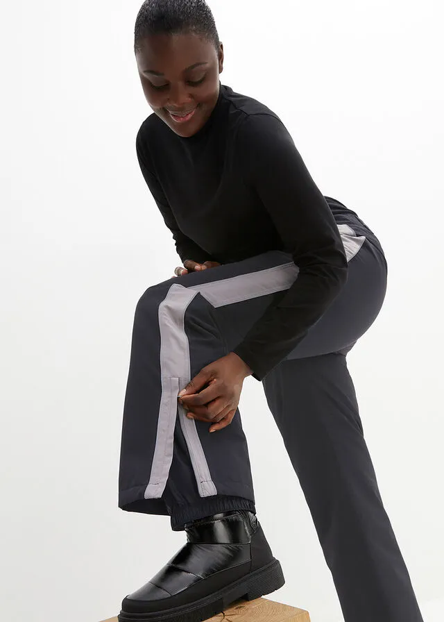 Pantalón térmico funcional con detalles reflectantes Negro