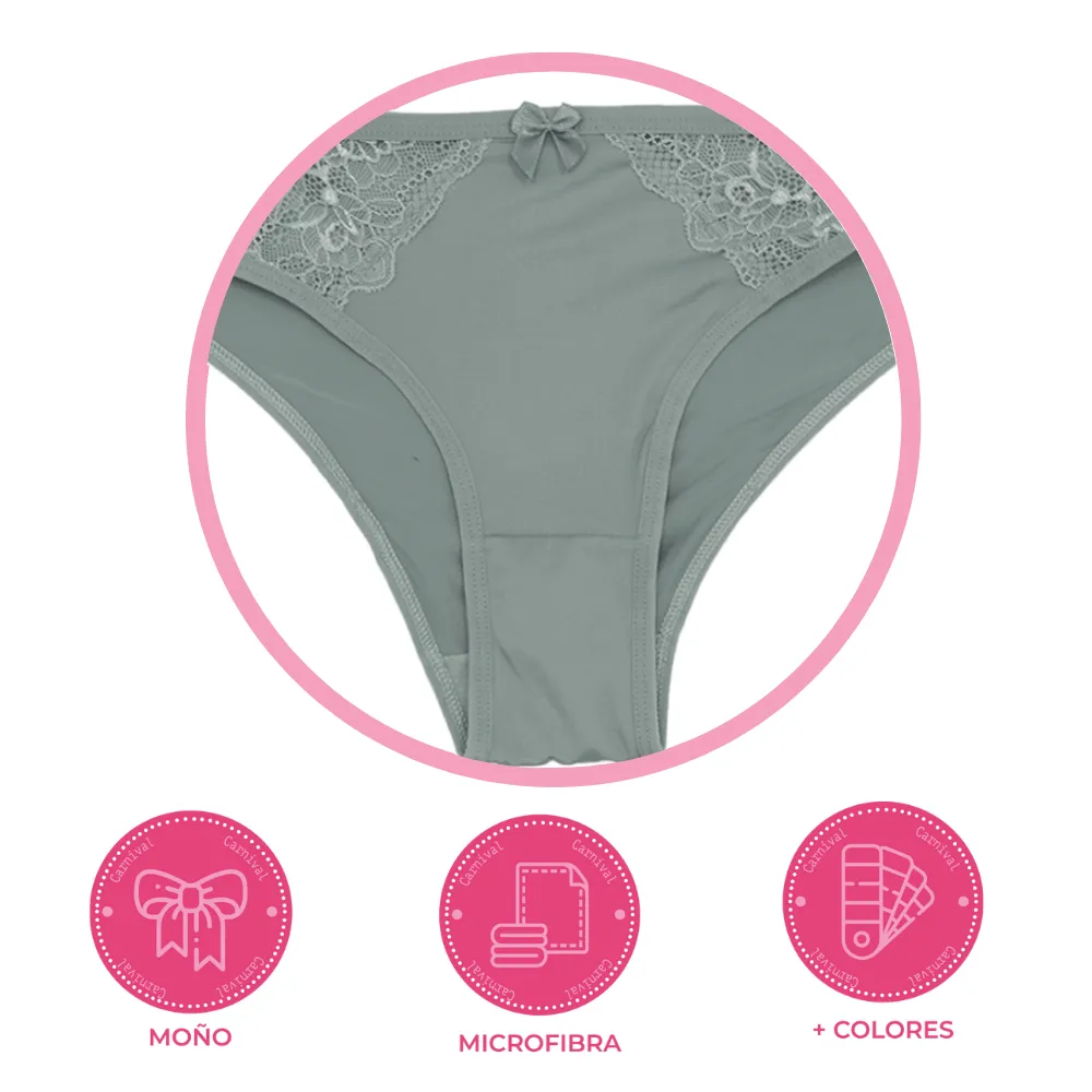 Panty coordinable de corte hipster con puente de algodón verde 74620 Carnival