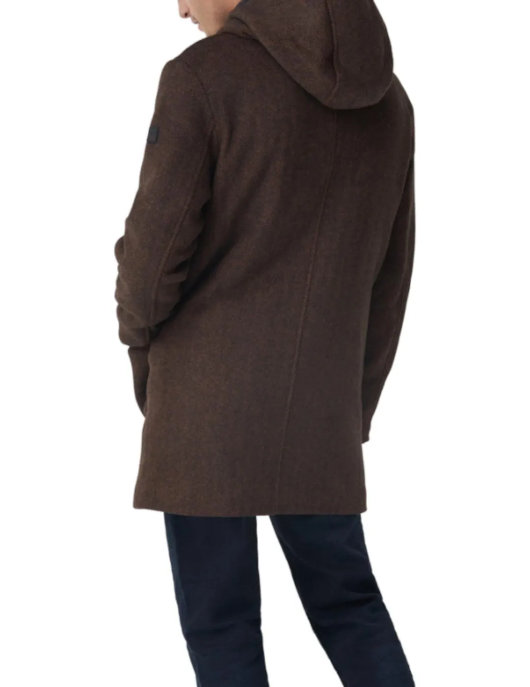 PARKA DE PAñO MARRóN DE SALSA PARA HOMBRE Z