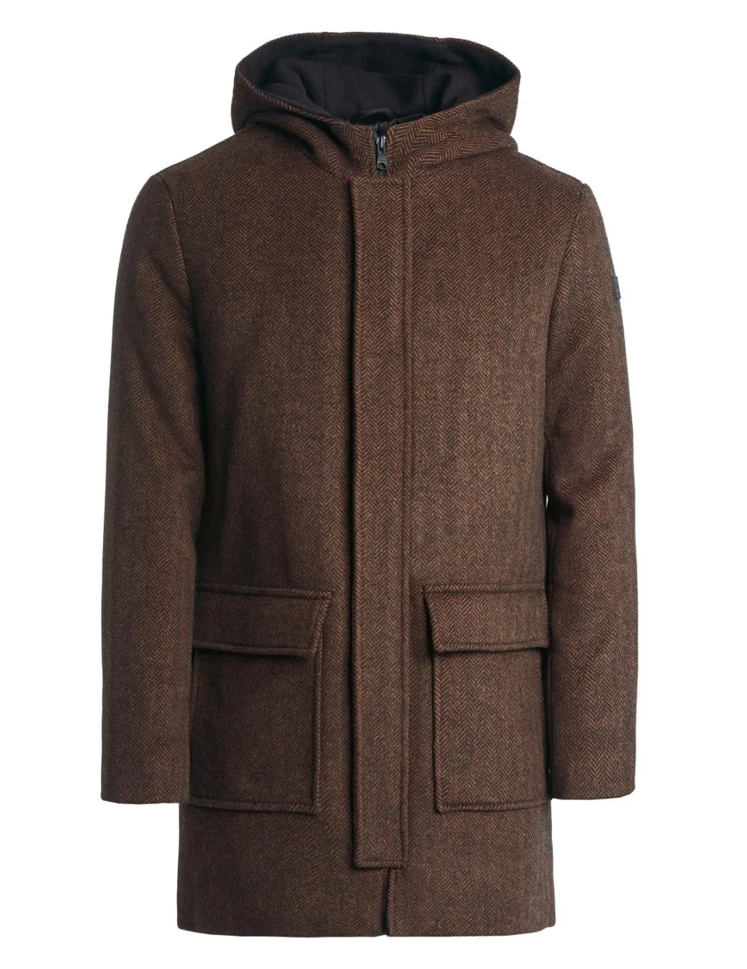 PARKA DE PAñO MARRóN DE SALSA PARA HOMBRE Z