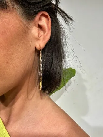Pendientes Aro Martillado Dorado A03
