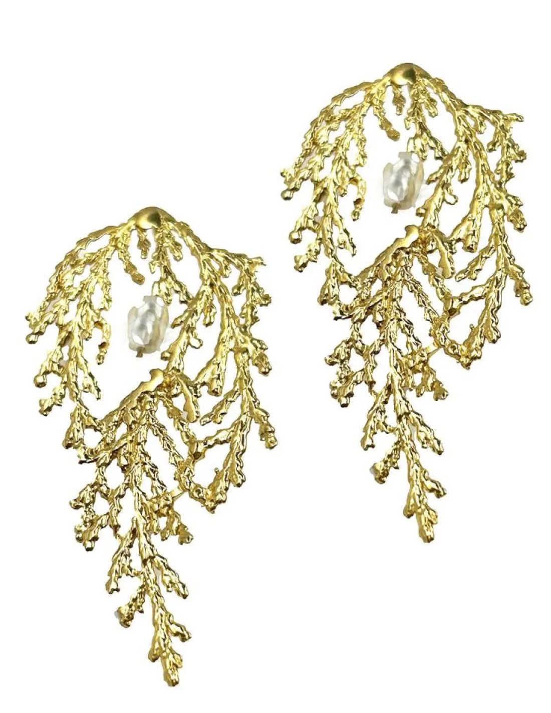 PENDIENTES DE BODAS BONITOS DORADOS CON PERLAS ESTILO SOFISTICADO