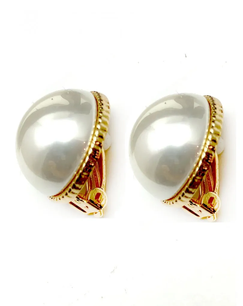 PENDIENTES DE PERLAS DE CLIP BISUTERIA FINA PARA MUJER 