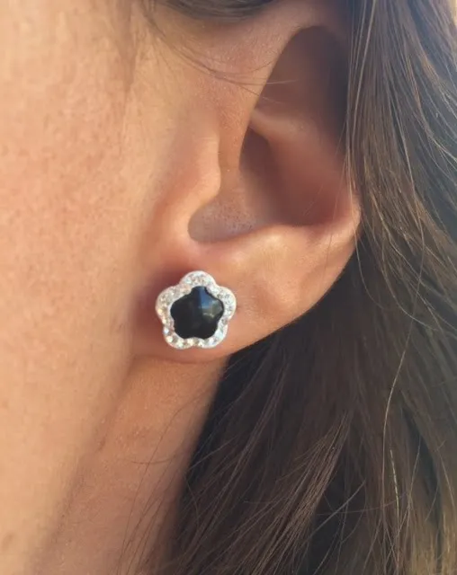 Pendientes Flor Negro