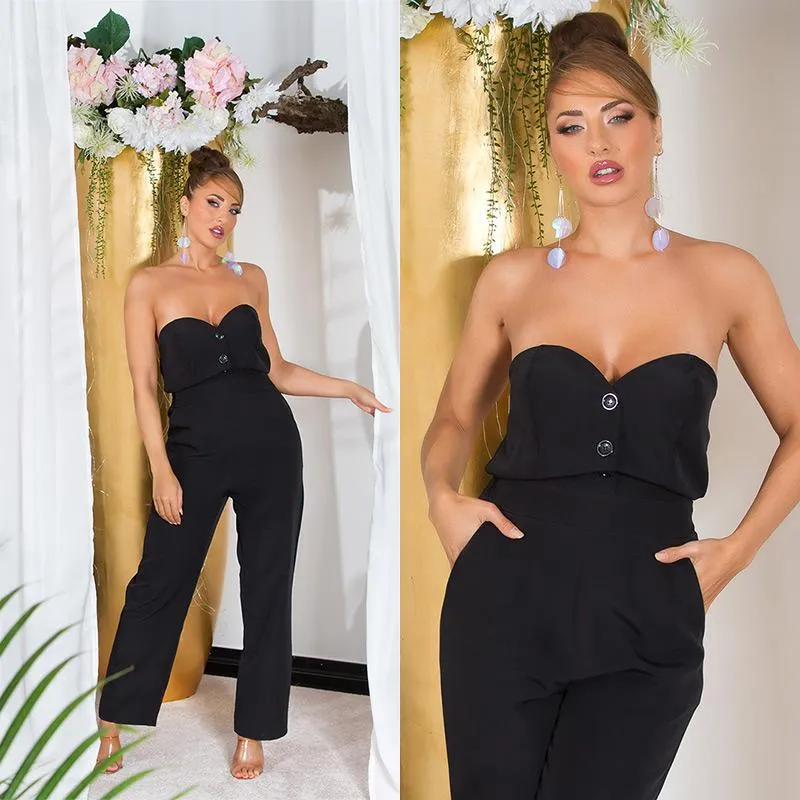 Peto negro bandeau con botones