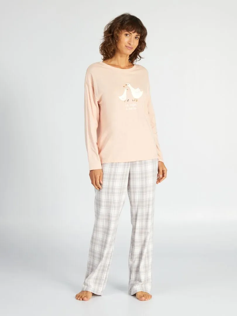 PIJAMA DE 2 PIEZAS  ROSA