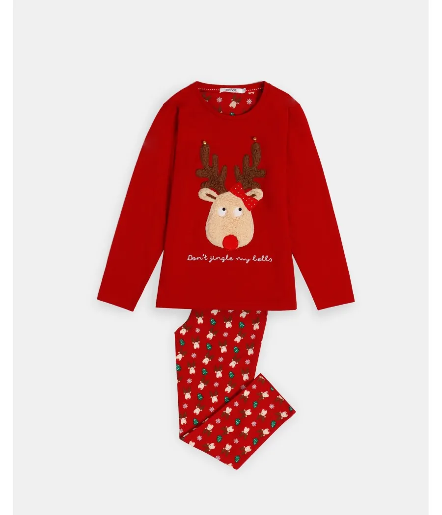 Pijama Navidad niña Admas My Bells rojo algodón Colección Familiar