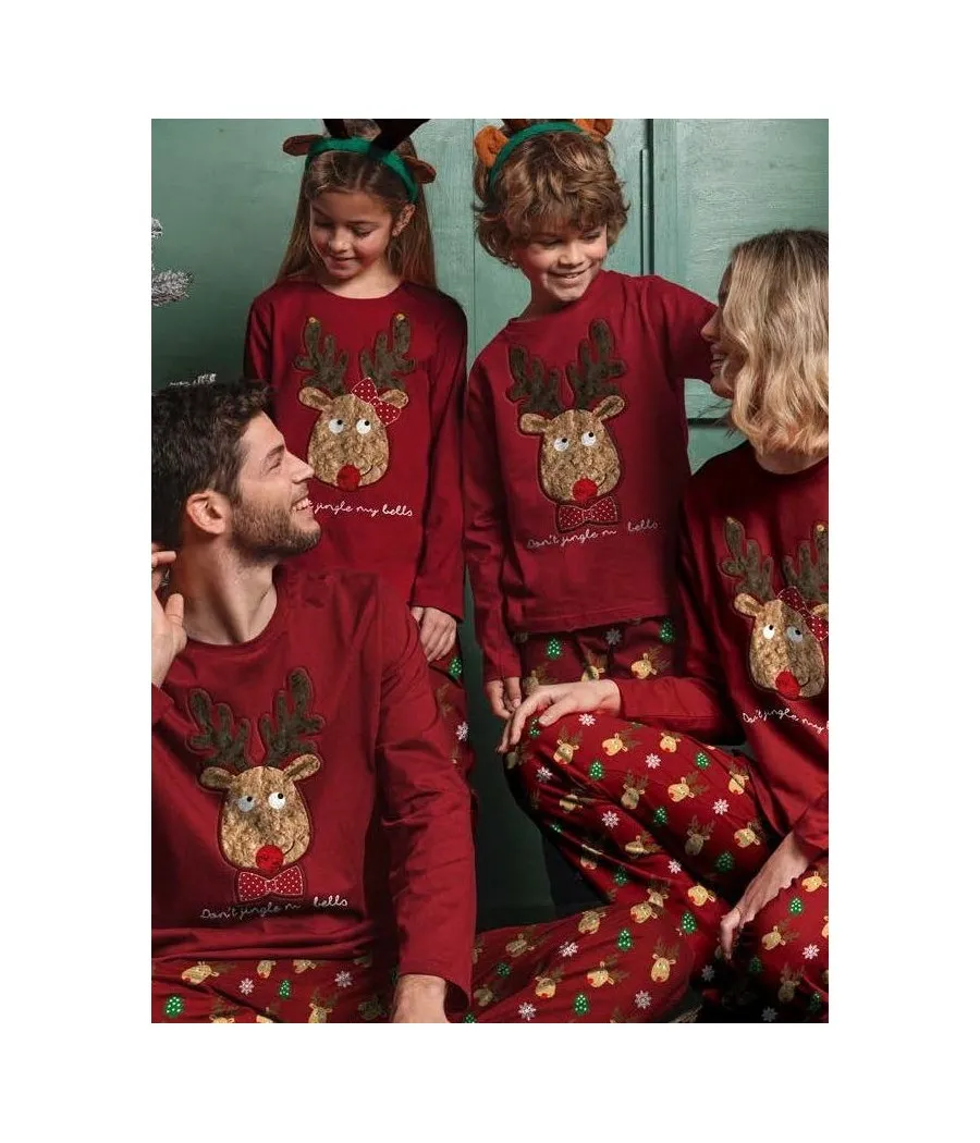 Pijama Navidad niña Admas My Bells rojo algodón Colección Familiar
