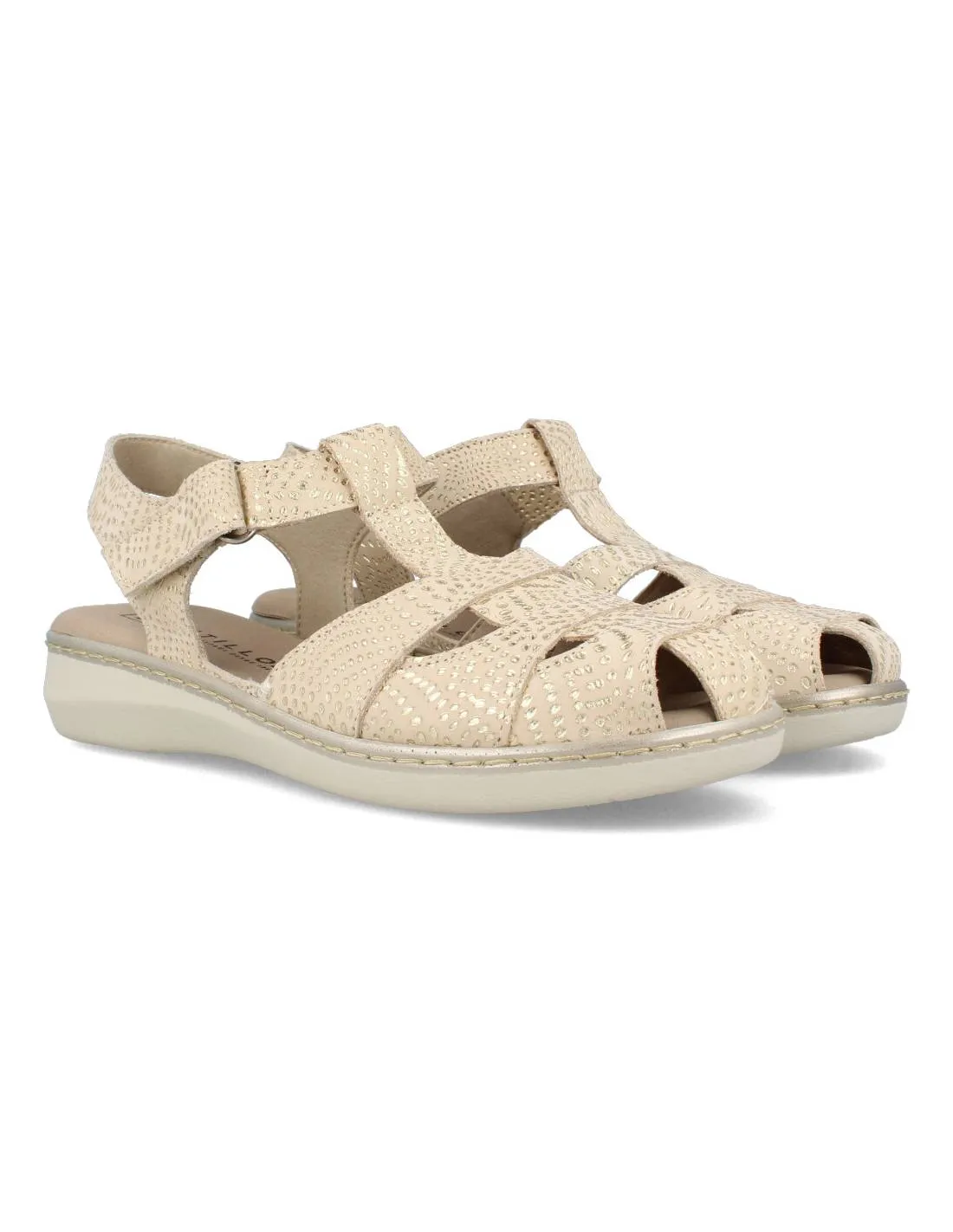 PITILLOS  SANDALIA CANGREJERA VELCRO ORO