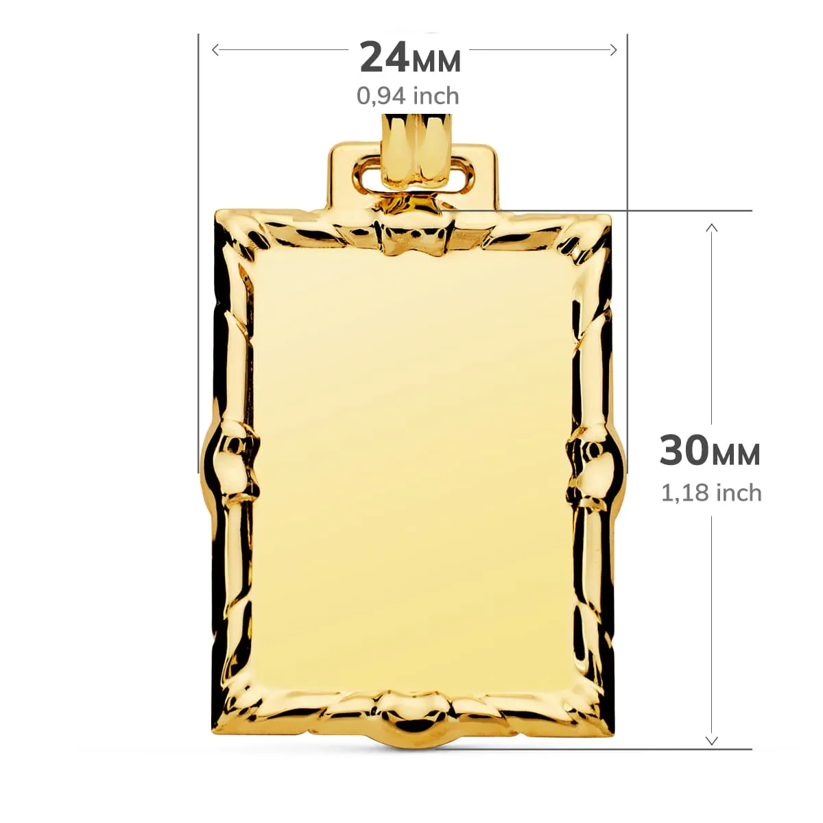 Placa Oro Foto 30 x 24 mm.