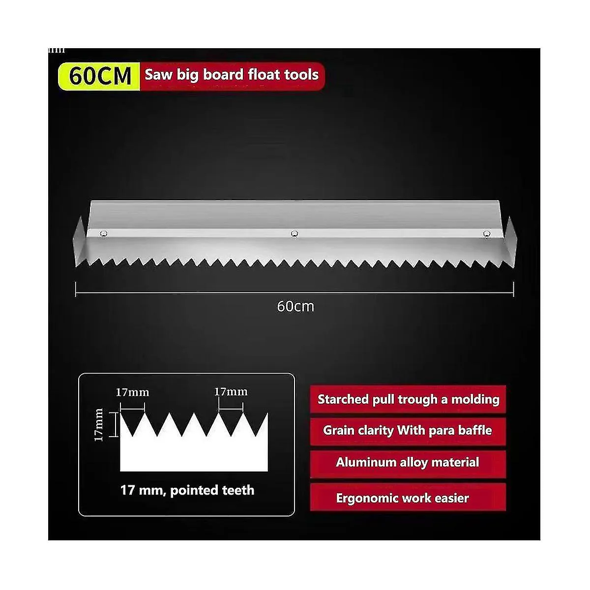Plastering Trowel Triangular Trowel 10mm Eye 600mm Long Stainless Steel Adhesive / Mortar Tile Tool