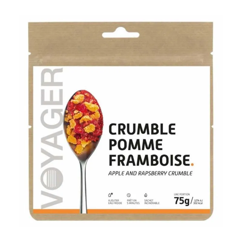Plato liofilizado Voyager Crumble de manzana y frambuesa