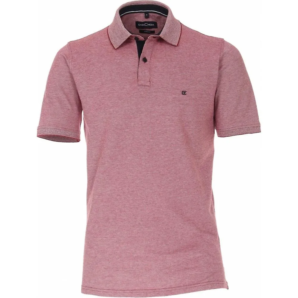 Polo de algodón liso elástico de talla grande para hombre CASA MODA Casa Moda para hombre con cuello en contraste