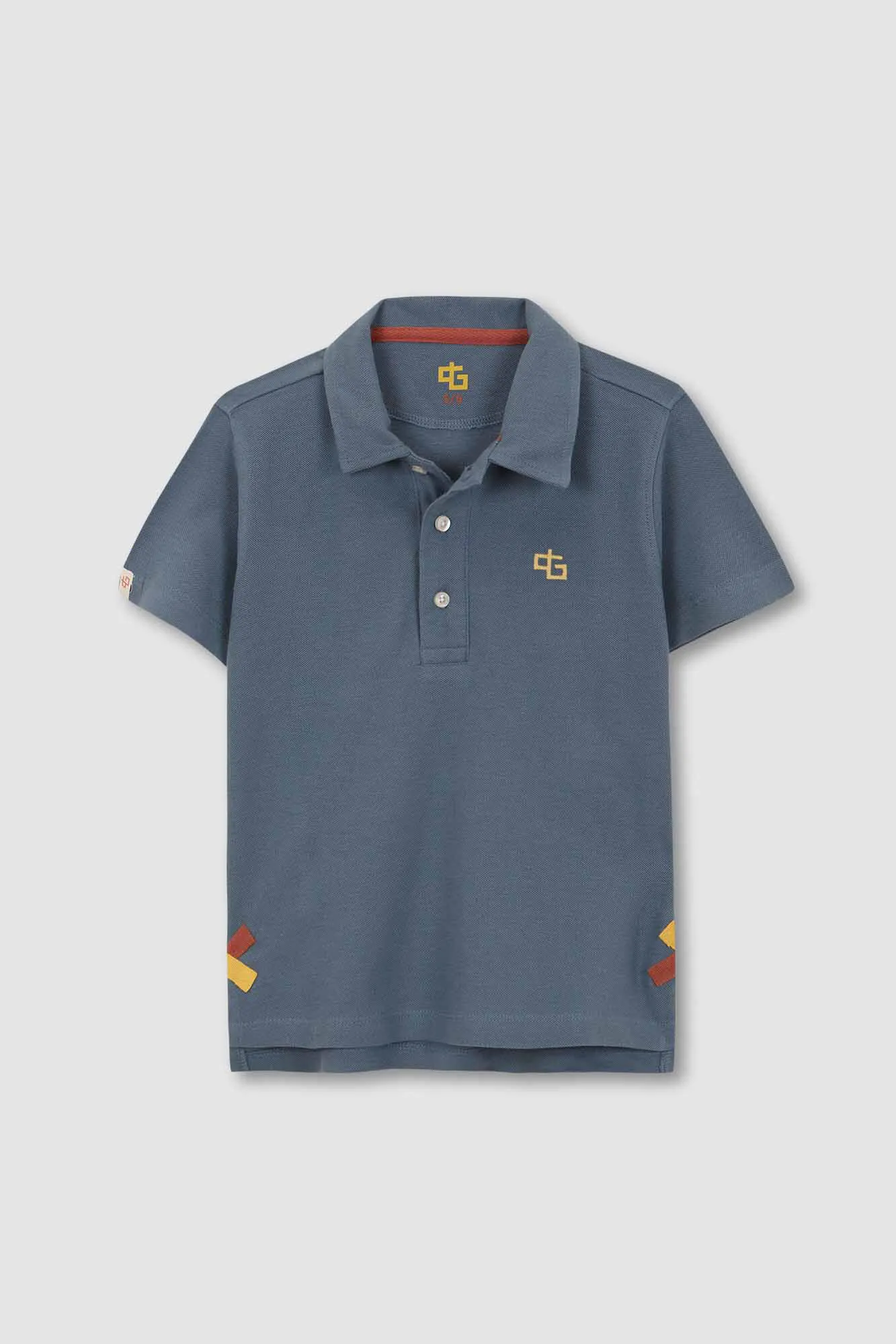Polo Detalles Contraste Gris
