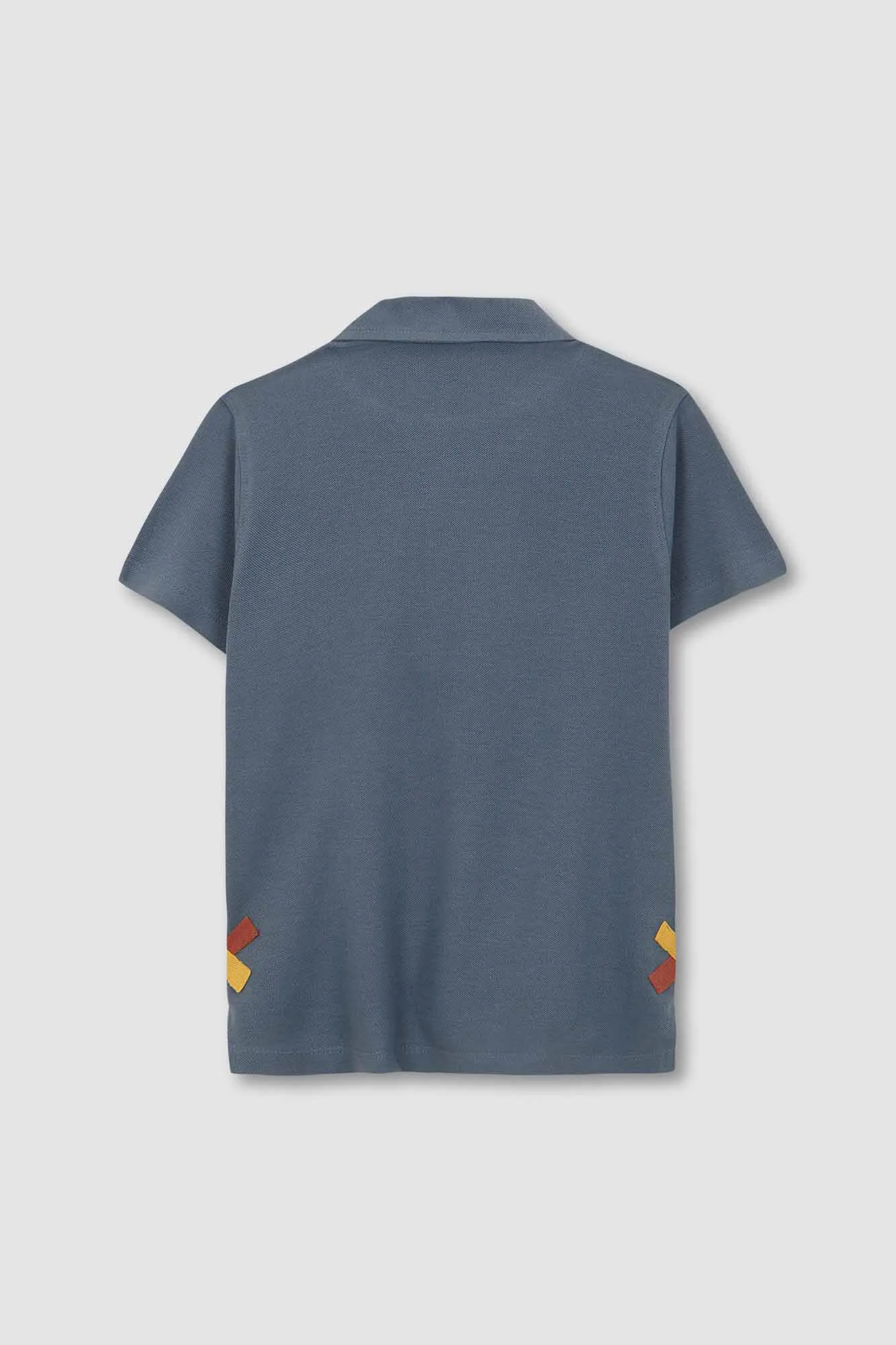 Polo Detalles Contraste Gris