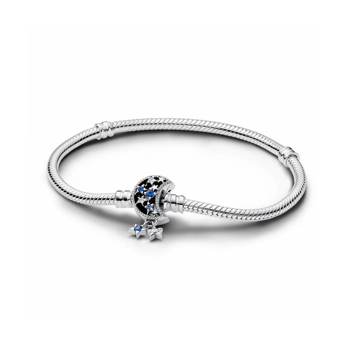 PULSERA CADENA DE SERPIENTE CON CIERRE LUNA BRILLANTE  PANDORA