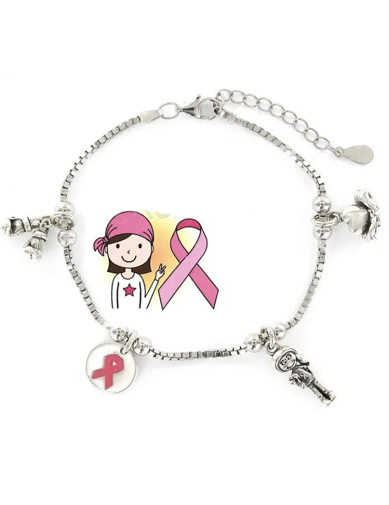 Pulsera Contra el Cáncer Plata