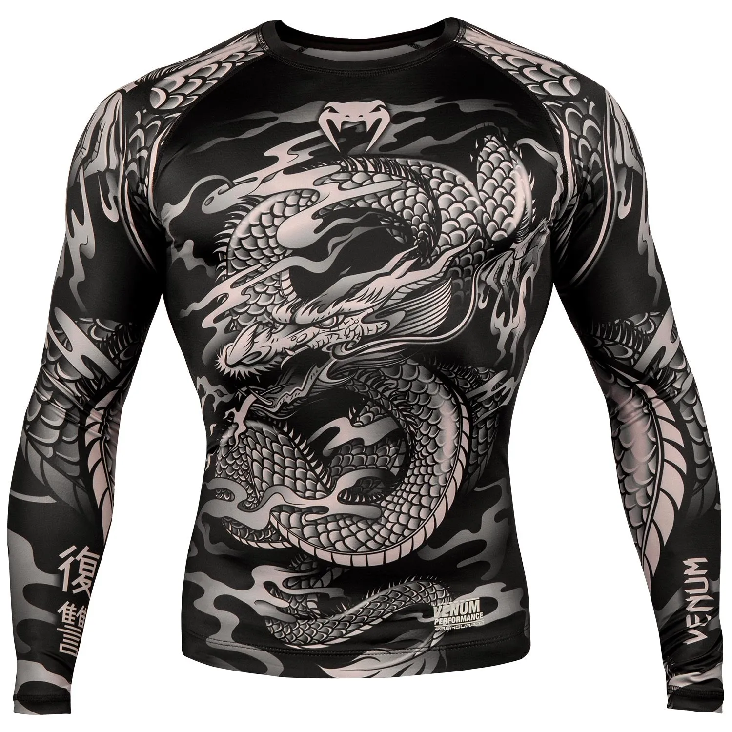 RASHGUARD VENUM DRAGON'S FLIGHT  MANGA LARGA  NEGRO/ARENA