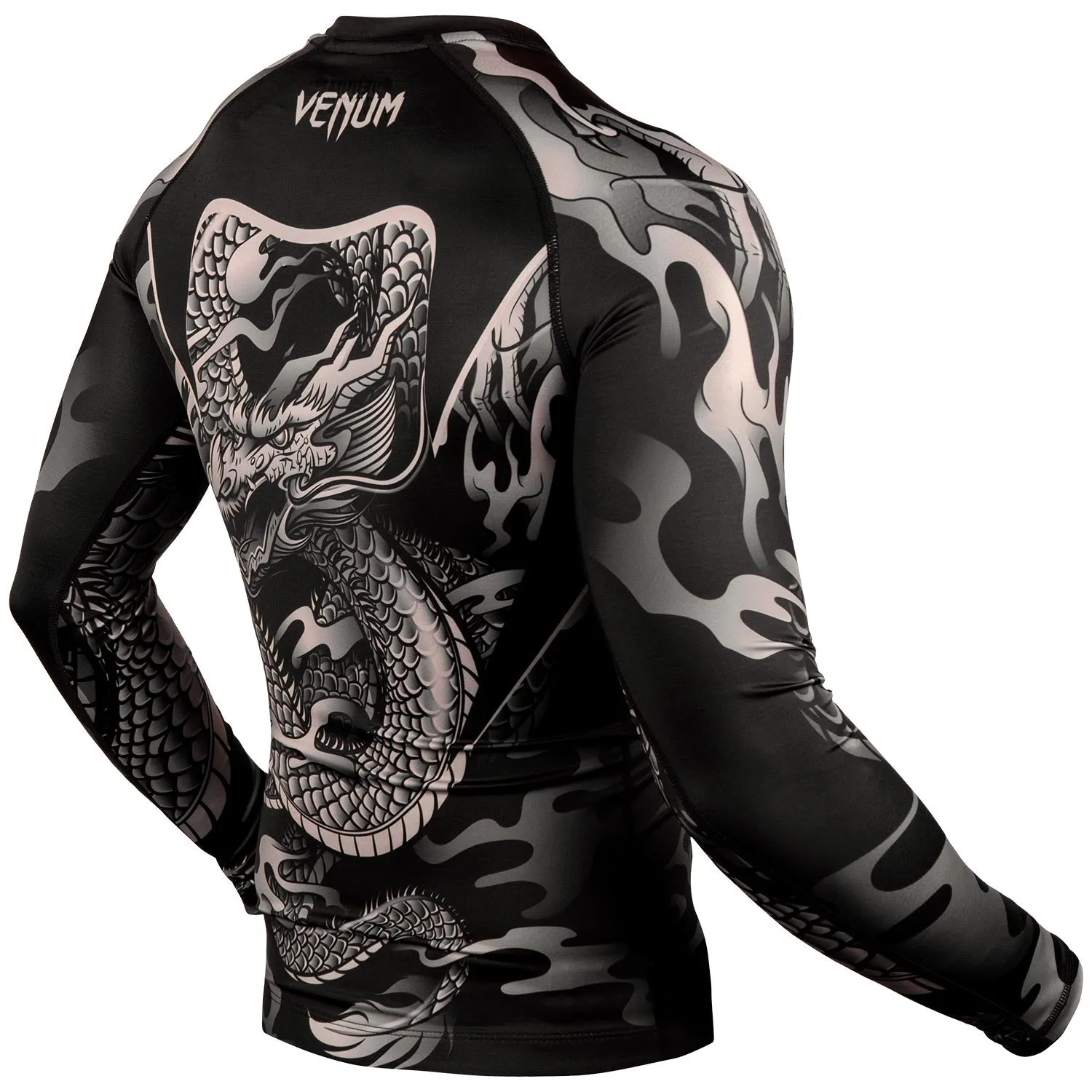 RASHGUARD VENUM DRAGON'S FLIGHT  MANGA LARGA  NEGRO/ARENA