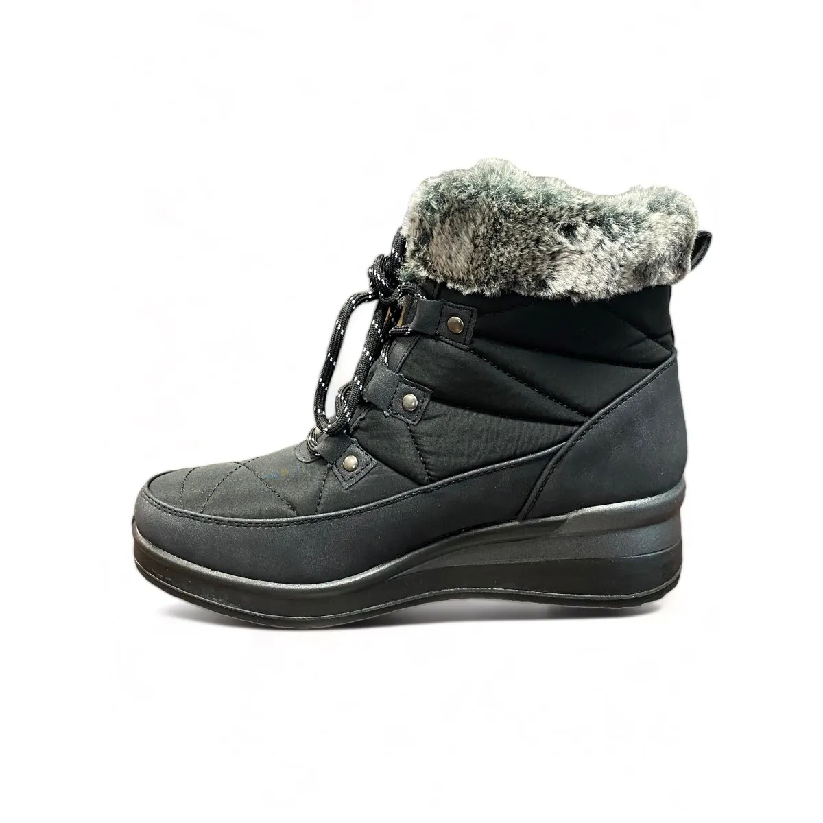 Rebajas Mysoft bota cuña pelo acolchado negra 22m572