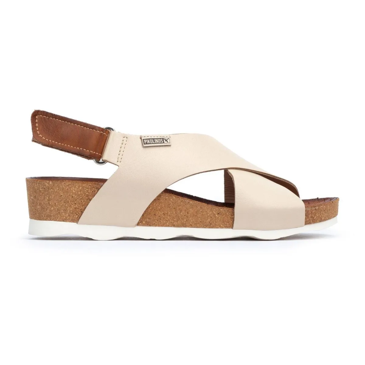 Sandalia de mujer Mahon Pikolinos con cuña en crudo Pk0912
