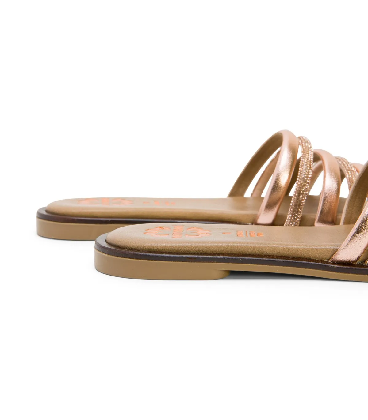 SANDALIA PLANA CON BRILLANTES ROSE CLEO