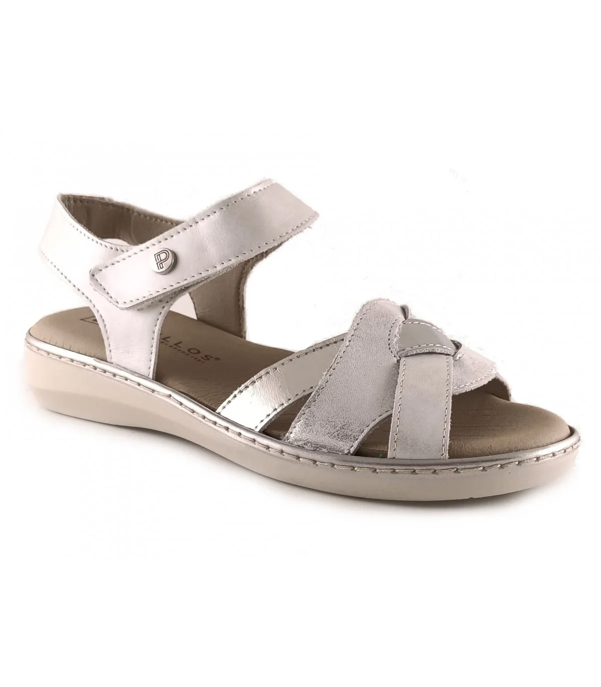 Sandalia plata con tiras y ajustable al tobillo
